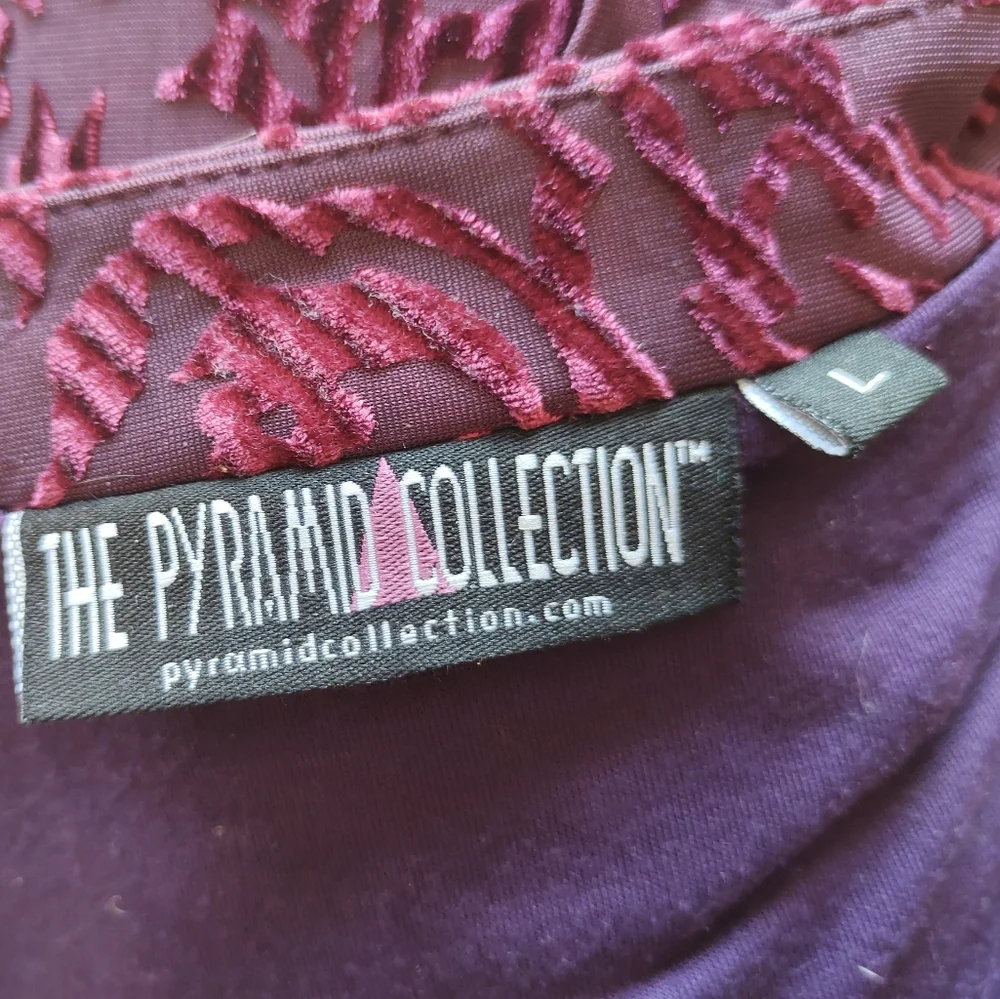 The Pyramid Collection dress Large L velvet burnout whimsigoth Bell sleeve Goth - Picture 7 of 11